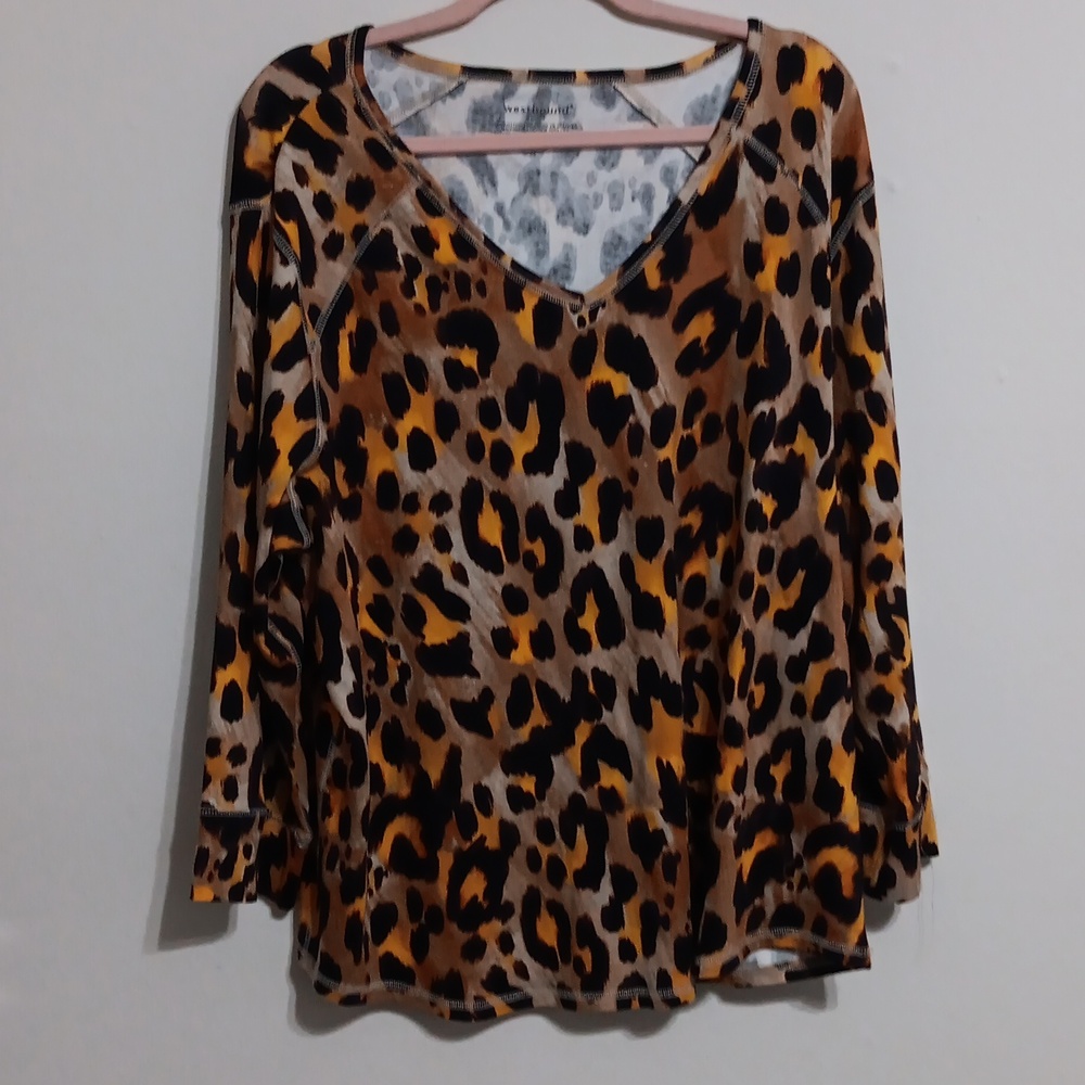 Cheetah Print Long-Sleeve Shirt 30"-32" Inches Ptp